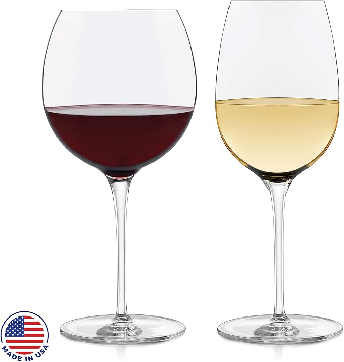Libbey Signature Kentfield Red and White Wine Glasses Set of 12, Elegant, Dishwasher Safe Drinking Glassware, Party Wine Glasses for Birthdays, Weddings, & More