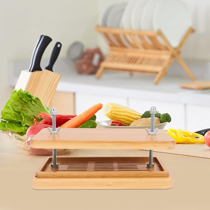 Happyyami Tofu Press with 3-layer Drip Tray 26x15cm Kitchen Tool for Homemade Tofu for Efficient Water Removal at Home