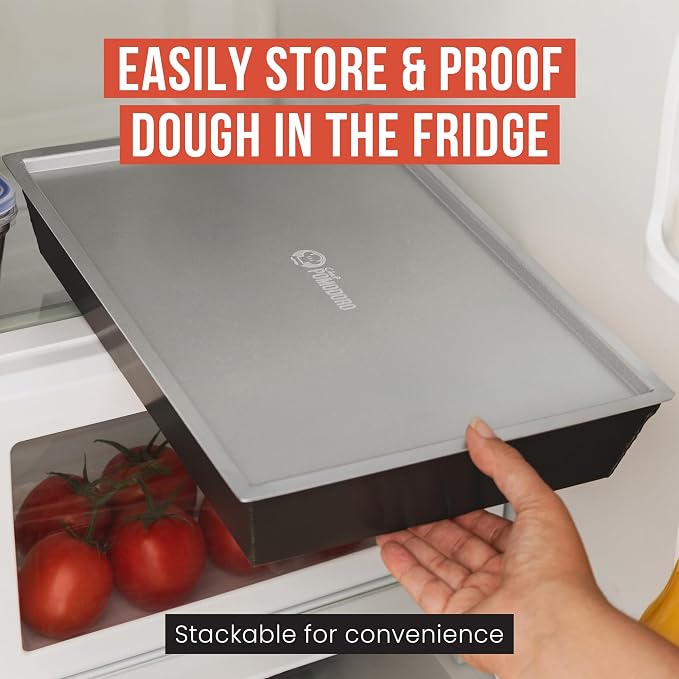 Chef Pomodoro Detroit Pizza Pan Lid, 10x14in, Anodized Aluminum, Lid Only | Lid Only, Pan Sold Separately; Fits Chef Pomodoro Detroit Pan Only; Retains Heat & Humidity, Prevents Drying, Stackable