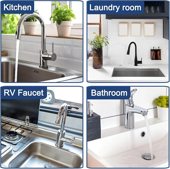 Meiliweser Silicone Faucet Mat for Kitchen Sink – Gen 2 Splash Guard with Upgraded Outlet & Slope – 18” x 5.1” Water Catcher & Sink Sponge Holder for Kitchen and Bathroom (Beige)