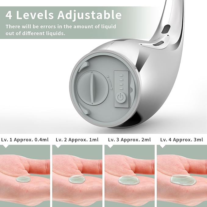Automatic Liquid Soap Dispenser,300ML Touchless 4 Gear Adjustable,Countertop Electric Battery Operated White Hand Soap Dispenser with Sensor for Bathroom,Kitchen,Office