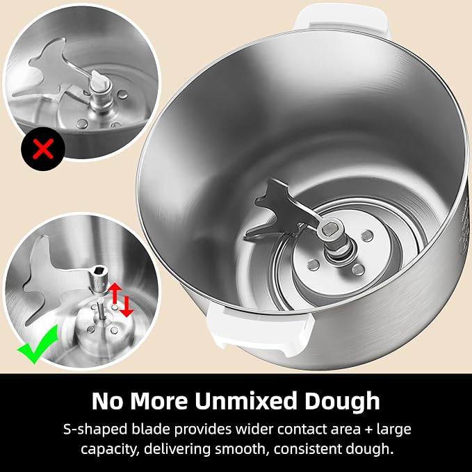 AIZIYO DoughChief, 7.4QT Dough Maker, Dough Mixer with Ferment Function, 304 Stainless Steel Bowl, Removeable lid, Touch Panel Control, Electric Dough Proofing Box for Pizza & Bread
