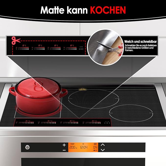 KitchenRaku Large Induction Cooktop Protector Mat 20.8x24 inch, Translucent (Magnetic) Electric Stove Burner Covers Antiscratch as Glass Top Stove Cover or Electric Stove Top