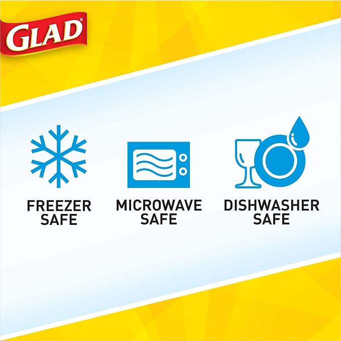 GladWare Food Storage Containers, Family Variety Pack, 24 Piece Set | with Glad Lock Tight Seal, BPA Free Containers and Lids in a Variety of Sizes to Hold and Store Food