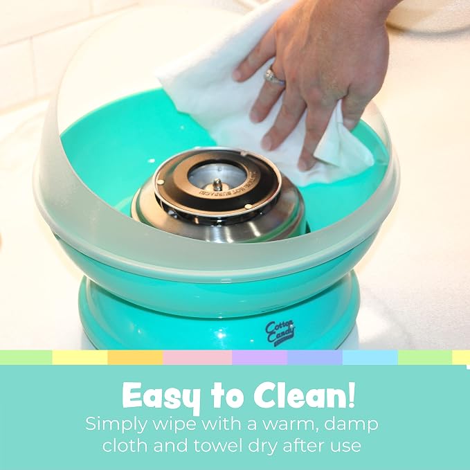 Cotton Candy Express BB1000-S Cotton Candy Machine, with 5-11oz. Jars of Cherry, Grape, Blue Raspberry, Orange, Pink Vanilla Floss Sugar & 50 Paper Cones Easy to Use and Clean
