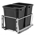 2 x 10 Gal Pull Out Trash Can Under Cabinet, Under Sink Garbage Bin Kit with Soft-Close Slides, Recycling and Waste Combo for Kitchen, Laundry | Requires Minimum Cabinet Opening 18" W x 24" D