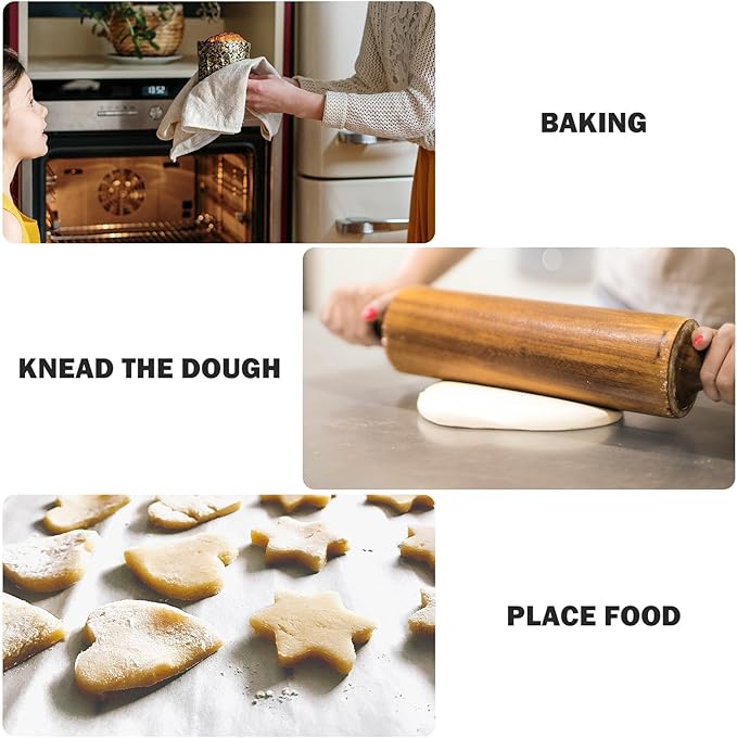 DECHOUS 3 Pcs Silicone Baking Mats 42x29.5cm High Temperature Resistant Fiberglass Nonstick Bake Liners for Oven Pastry Bread Cake Baking Pads with Rounded Coffee Bottom Edges