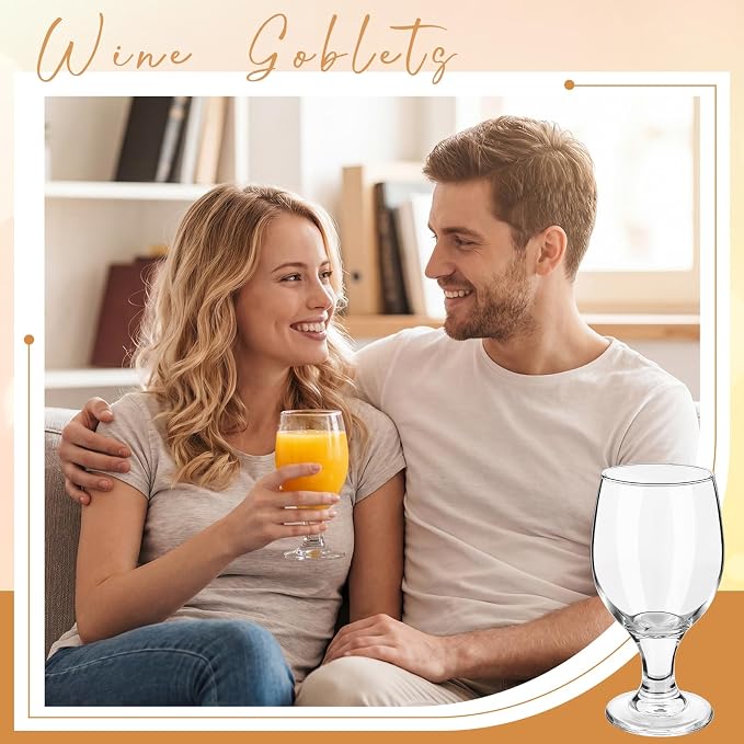 Patelai Set of 1 Water Goblet, 13.5 oz Clear Drinking Glasses Bulk Dishwasher Safe, Stemmed Water Glass for Juice Wine Beer Tea Sangria Cold Beverages, Reusable Glassware for Home Party Restaurant