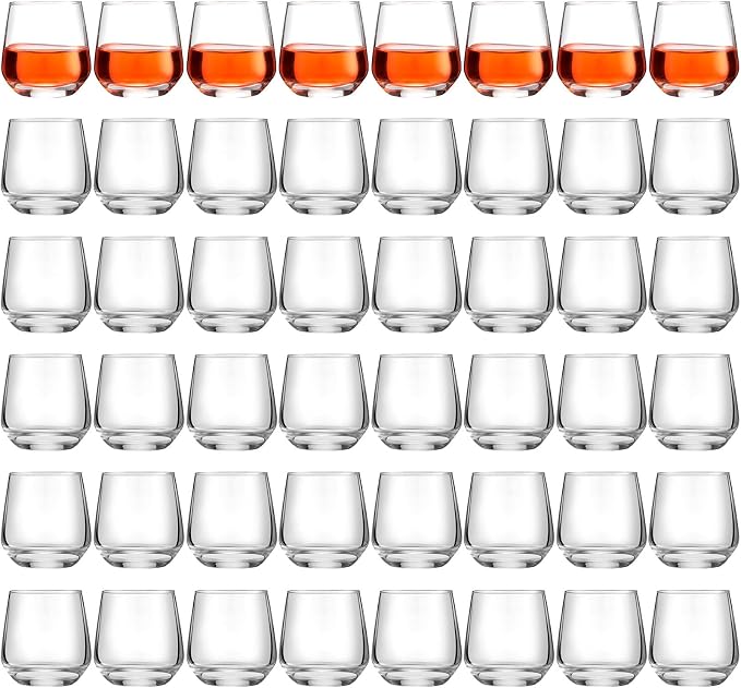 Zopeal 48 Pack Shot Glasses 3.25 oz Tequila Whiskey Tasting Glass Cups Small Liquor and Spirit Bar Shooter for Drinking Tasting Espresso Beer Juice