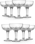 Godinger Champagne Glasses, Champagne Glass Set, Coupes Barware Glasses - 6oz., Dublin Crystal Collection, SET OF 8
