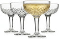 Godinger Champagne Glasses, Champagne Glass Set, Coupes Barware Martini Glasses - Set of 4, 6oz., Dublin Crystal Collection