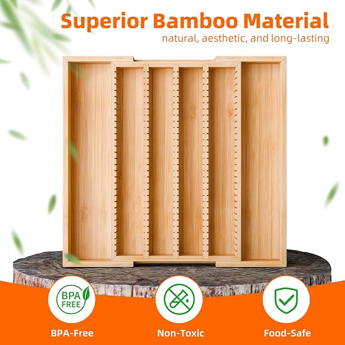 Simple Trending Bamboo Coffee Pod Holder Drawer Insert for Counter, Expandable K Cup Organizer Tea Bags Storage Compatible with Nespresso Vertuo Capsules, Natural