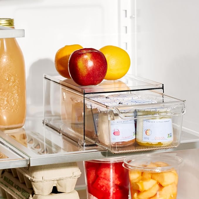 iDesign Stackable Kitchen Storage Drawer – Linus Collection - Clear