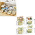 Delamu 4 Pack Bathroom Organizers and Storage, 2 Tier Clear Under Sink Organizer & Set of 4 Acrylic Cabinet Organizer Shelf for Kitchen