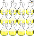 Zopeal 12 Pcs 12 oz Glass Oil Cruets with Stopper Bottle Vinegar Dispenser Small Salad Dressing Container Round Jar Glass Serving Syrup Bottles with Handle for Sauce Water Olive Oil
