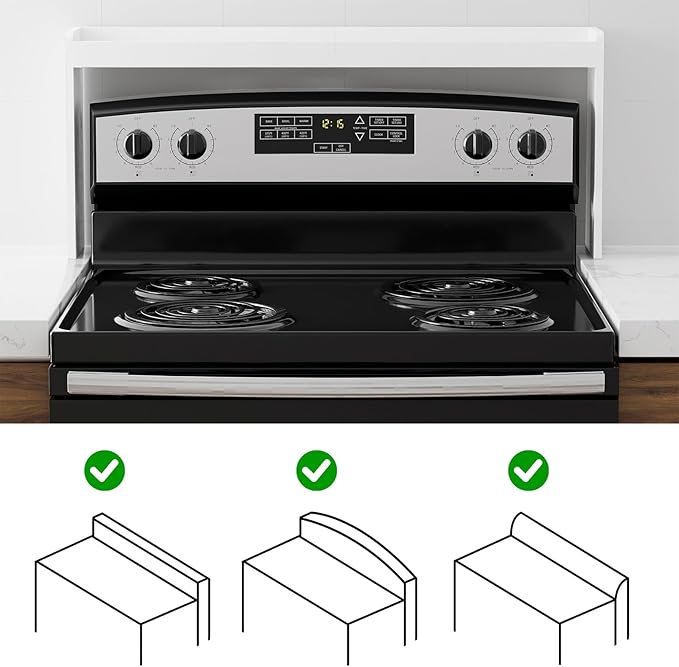 SpaceAid Bamboo Over the Stove Spice Holder Shelf, 31.5" Kitchen Organizer Stove Spice Top Rack, 11.6" Height Countertop Storage, Over Oven Back Sink Organization Shelf, White