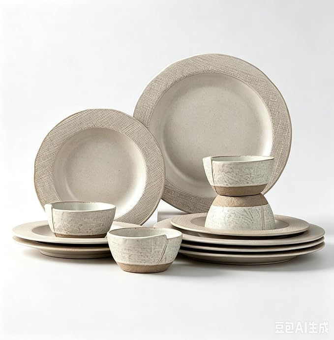 Dinnerware sets plates and bowls sets modern plates,Ceramic Dinnerware Sets,12 Pieces Porcelain Lightweight Plates,Scratch Resistant Dish Set (style - 5, 4 - Set (12pcs))