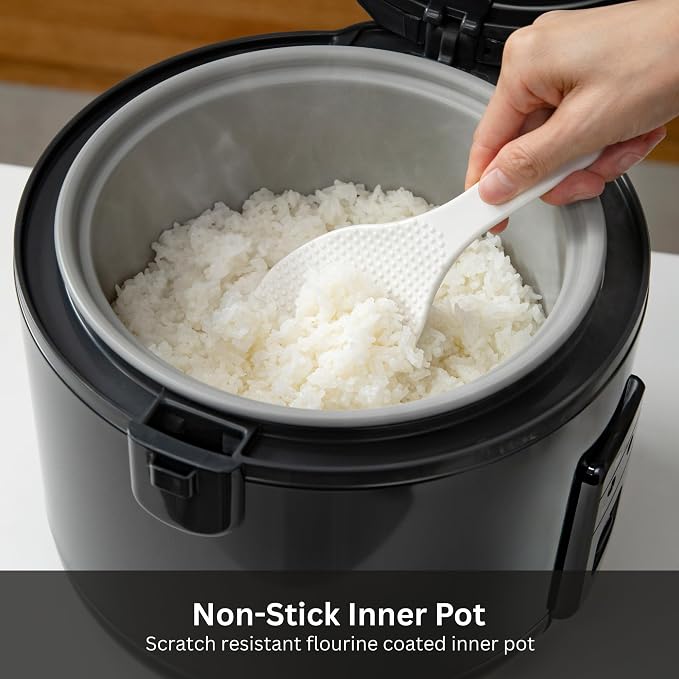 Tiger JNP-S10U-KY 5.5 Cup Capacity Rice Cooker with Non-Stick Inner Pot, Retractable Power Cord, and Keep Warm up to 12 hours, Black