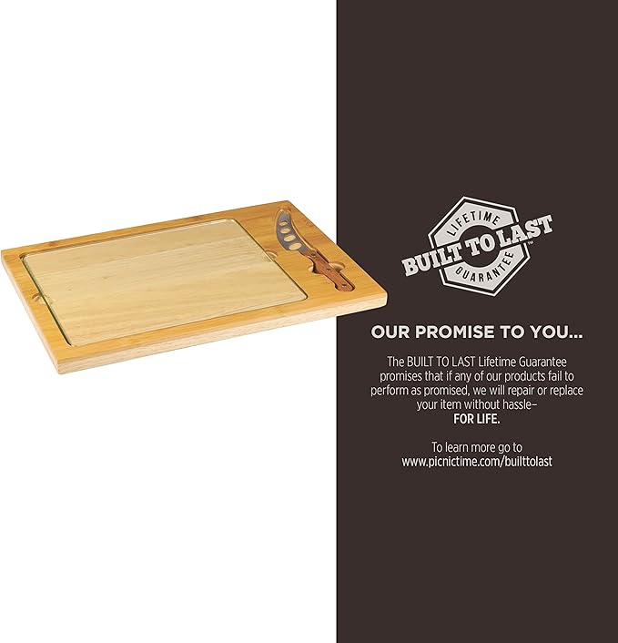 PICNIC TIME NHL unisex-adult NHL Icon Glass Top Cutting Board & Knife Set