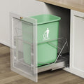 Pull Out Trash Can Under Cabinet, Door Mount & Pull Handle Twin-Mode, Pull-Out Garbage Holder, Under Sink Pull-up Kit with Soft-Close Slides, for Kitchen, Sink, Drawer(Bin Not Included)