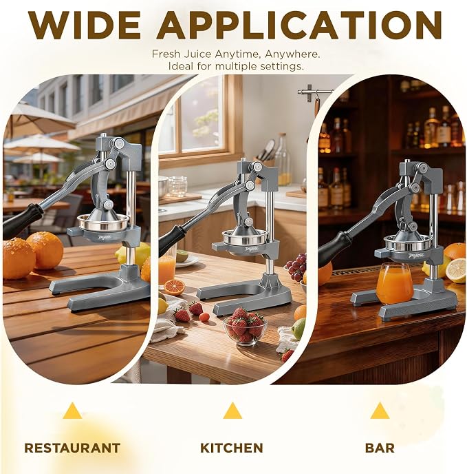 Cast Iron Juicer,Manual Juicer Hand Press,Orange Lemon Squeezer,Heavy Duty Manual Juicer,Professional Citrus Juicer Fruit Juice -Stainless Steel,Easy to Clean Grey