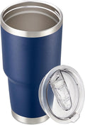 30 oz Tumbler with Lid Stainless Steel Tumblers Vacuum Insulated Cup Reusable Powder Coated Travel Mug Double Wall Leak Proof Portable Cups Keep Cold Drinks for 12 Hours, Navy, 1 Pack