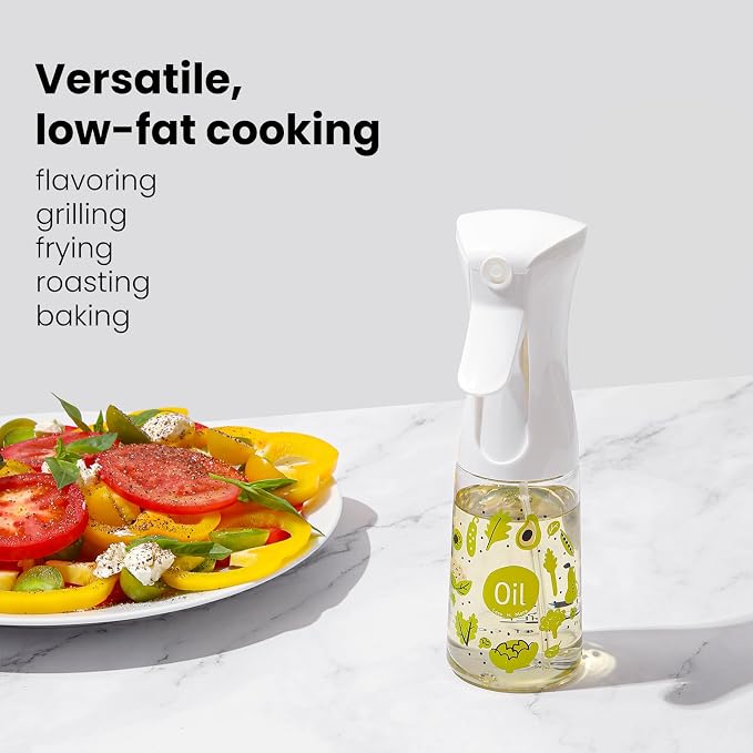Mistifi Oliver Oil Sprayer for cooking, Spray bottle 6oz, Non-Aerosol Refillable Dispenser Oil Mister PS601