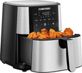 Chefman Air Fryer 6 Qt | TurboFry® 5-in-1 with 450°F Hi-Fry Option for Crispier Results | Bake, Dehydrate, Frozen | XL Nonstick Dishwasher-Safe Basket | Stainless Steel