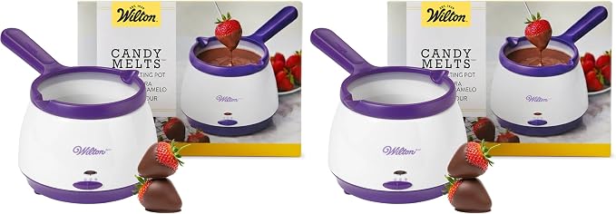 Wilton Candy Melts Candy Melting Pot - Melt Station for Chocolate & Fondue - Features Dishwasher-Safe Insert & Easy-Pour Spout - Fits on a Tabletop - 2.5-Cup Capacity (Pack of 2)