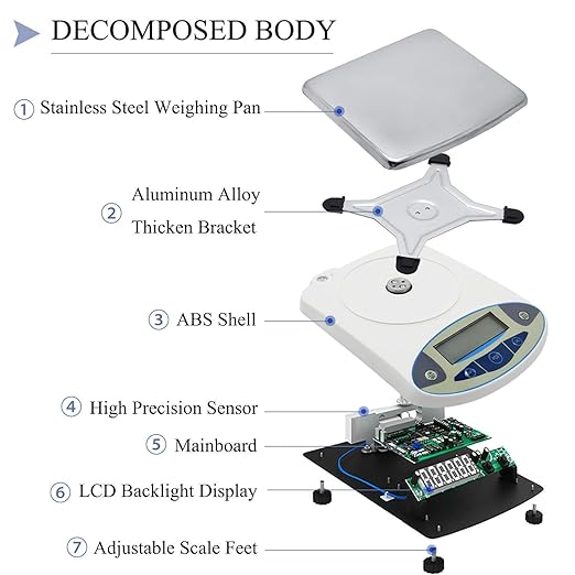 CGOLDENWALL Lab Scale 15kgx0.1g Digital Precision Scale Electronic Balance Laboratory Weighing Industrial Scale Kitchen Counting Scale Scientific Scale Calibrated 110V (15kg, 0.1g)