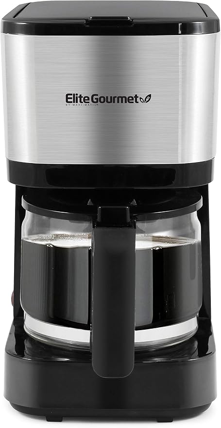 Elite Gourmet EHC9420 Automatic 5-Cup Brew & Drip Coffee Maker with Pause N Serve Reusable Filter, On/Off Switch, Water Level Indicator