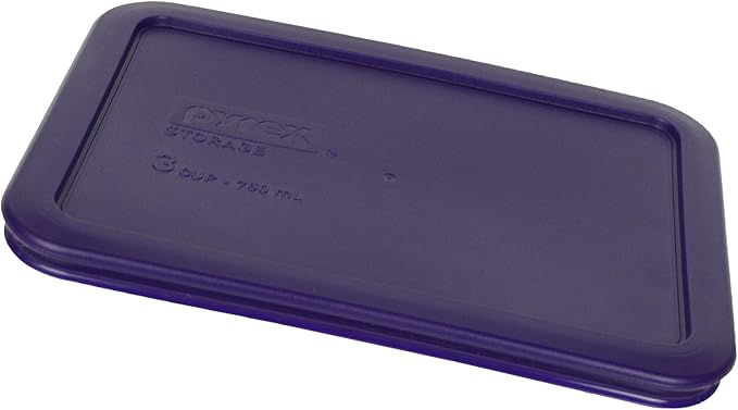 Pyrex 7210 Glass Dish & 7210-PC Plum Purple Food Storage Replacement Lid (2-Pack) - Made in the USA