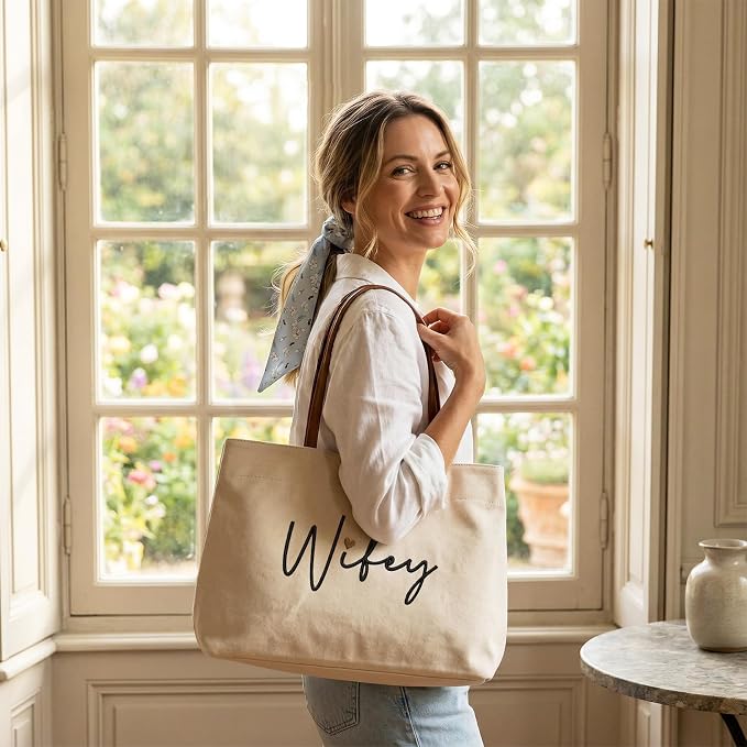 Bride Tote Bag, Embroidered Canvas Wedding Essential Tote, Bridal Shower Engagement Bachelorette Beach Bag
