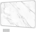 17.5inchX11.5inch Large Stainless Steel Plate for Magnets, 3M Adhesive Back, Mounting Screws, Ideal for Magnetic Shelf, Colorful Magnets as a Gift. Mount Anywhere! (Carrara Marble, 1 Pack)