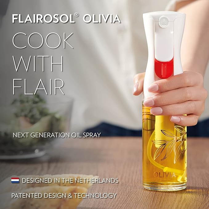 FLAIROSOL OLIVIA 2 Pcs Oil Sprayer for Cooking, Salads, BBQs, Continuous Spray with Portion Control