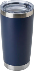 DOMICARE 20oz Stainless Steel Tumbler Bulk with Lid, Double Wall Vacuum Insulated Travel Mug, Powder Coated Coffee Cup, Powder Navy, 1 Pack