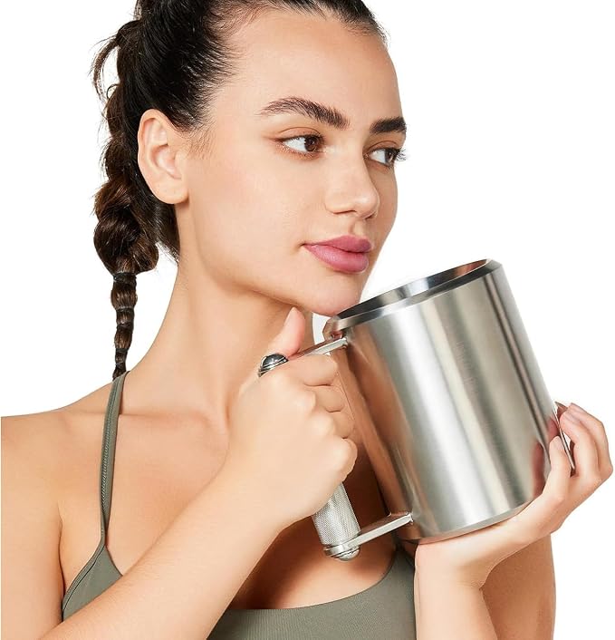 WITO Coffee Mug 22LB,400ML,Dumbbell 10KG,Stainless Steel Cups,Overweight Dumbbell Fitness Sports Water Cup,Gym Workout Coffee Enthusiast Gift,Prank Gift (22LB - 400ML)