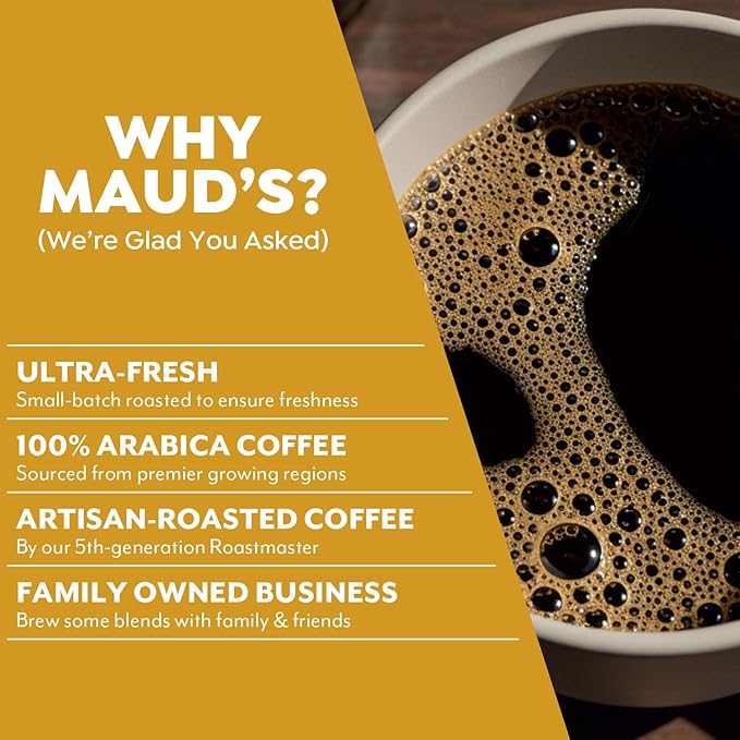Maud's Maple Vanilla Flavored Coffee Pods, 18 ct, Medium Roast Flavored Coffee in Single Serve Pods – 100% Arabica Beans, Compatible with Keurig K Cups Maker