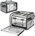 Toaster Cover 4 Slice with Aluminum Foil Lining and Base Compatible with Cuisinart/BELLA/Black and Decker,Cover Only,Grey