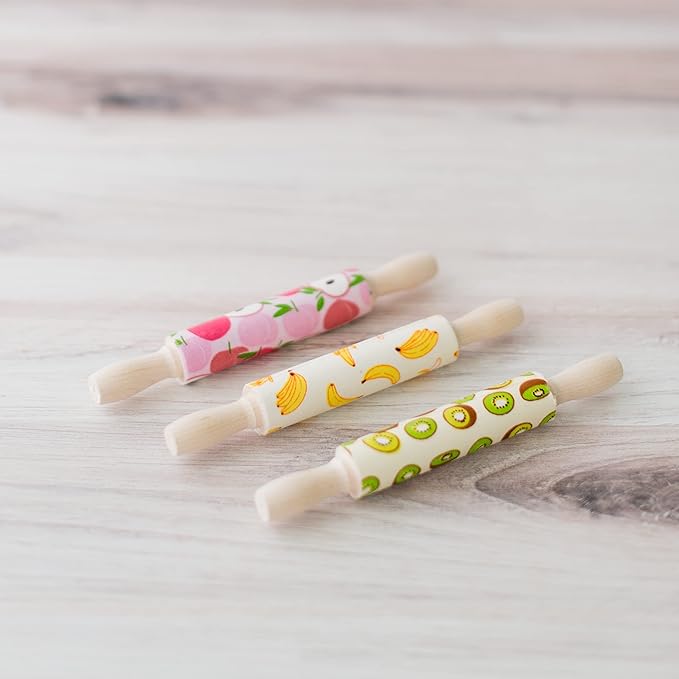 Wooden Mini Rolling Pin, 7 Inches Long, Pack of 6, Perfect for Fondant, Pasta, Baking in the Kitchen, Crafting by Woodpeckers