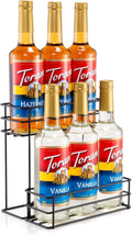 kimilus 6 Bottle Coffee Syrup Organizer Coffee Syrup Rack for Coffee Bar Kitchen Small Wine Rack for Bar Family Storage for Syrup Wine Dressing