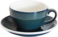 Loveramics Coffee Cup Ceramic, 8 oz Latte Art Cup with Saucer for Cappuccino, Tea, Espresso, Thick - walled stoneware Cappuccino mug Set for Cafe and Barista - Potters Colours (Night Sky, 8OZ)
