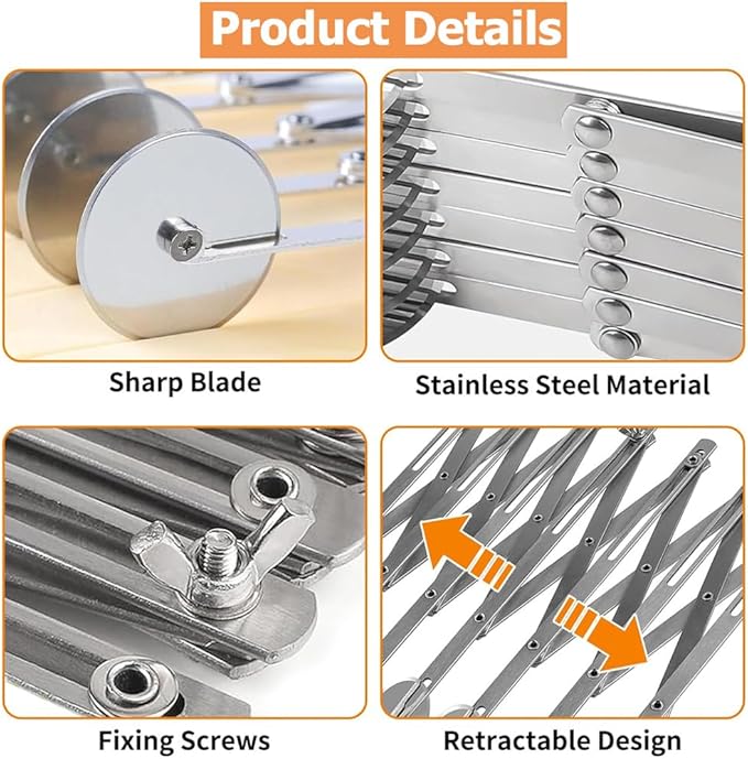 Food Grade Stainless Steel Pizza Cutter Multi-Wheel Dough Divider Pastry Knife Baking Cutter (5, Wheel)
