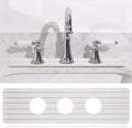 Teenyyou 3 Hole White Faucet Mat for Kitchen Sink Bathroom 16.1" x 5" Kitchen Faucet Absorbent Mat Diatomite Splash Guard Quick Drying Stone Drip Catcher Hole 2.24" Holes Spaced About 1.77 "