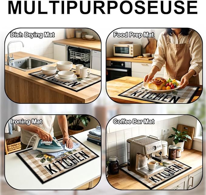 Stove Top Cover 28.35 x 20.47 Inch Sunflower Jar Kitchen Design Decorative Kitchen Stove Cover Countertop Protector with Rustic Floral Artwork for Farmhouse Home Décor and Cozy Cooking Space Styling