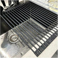 Roll Up Dish Drying Rack，Kitchen Silicone Wrapped Rolling Dish Drainer，Multipurpose Foldable Over The Sink Drying Mat, Heat-Resistant Anti-Slip Drainage Mat(Black,52x33cm/20.5x13.0in)