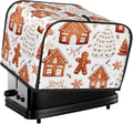 Toaster Cover 4 Slice Christmas Tree Gingerbread Snow Waterproof Appliance Cover with Hang Loop Bread Baker Toaster Cover for Kitchen