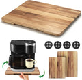 Appliance Slider 360° Rolling Tray for Coffee Maker Bamboo Coffee Pot Slider Tray Countertop Rotation Sliding Tray with Wheels, Small Appliances Mat Easily from Under the Cabinet, Acacia(13.9"×11.6")