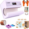 AKEYDIY Professional Tumbler Sublimation Crafting Bundle: Auto Press Machine + 6-Pack 12OZ Glass Tumblers + Silicone Cup Cradle Kit