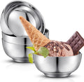 Funnymoom 4 Pack 34 oz Stainless Steel Bowls Double Walled Insulated Soup Ice Cream Metal Mixing Nesting Bowls for Serving Soup Rice Cereal